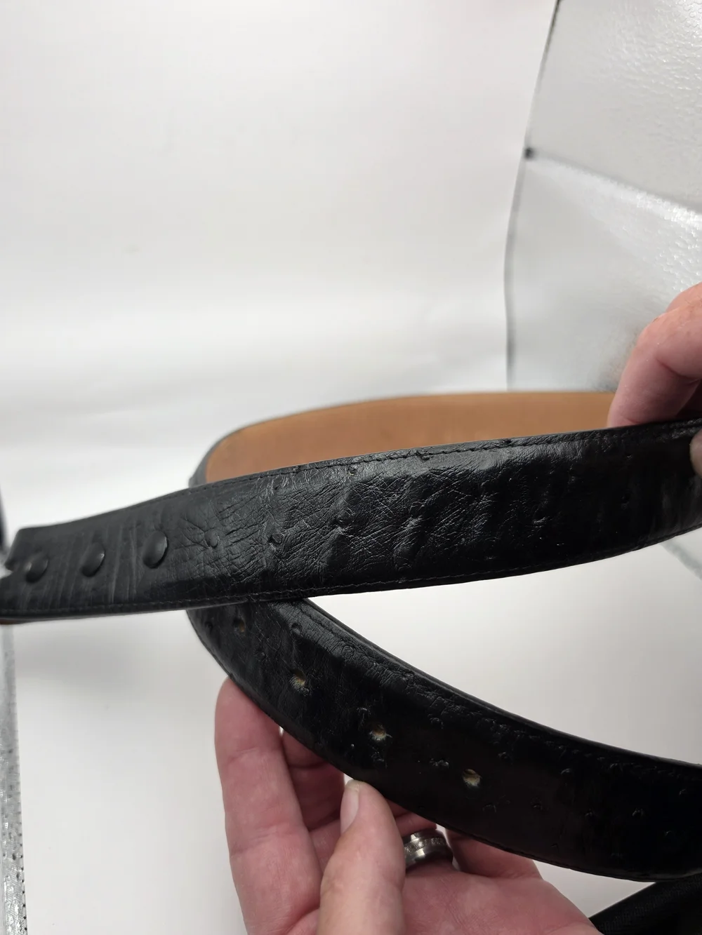 Men's Black Leather Belt - Classic Black Leather